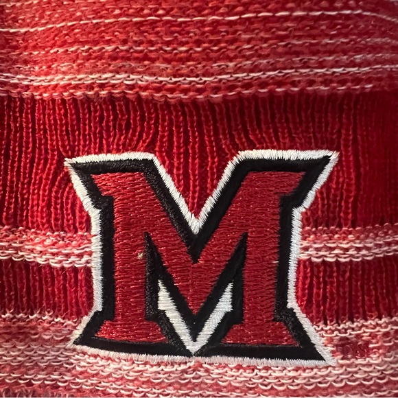 Miami University Redhawks | Adidas Striped Beanie | Red/White | NWT - Picture 2 of 5